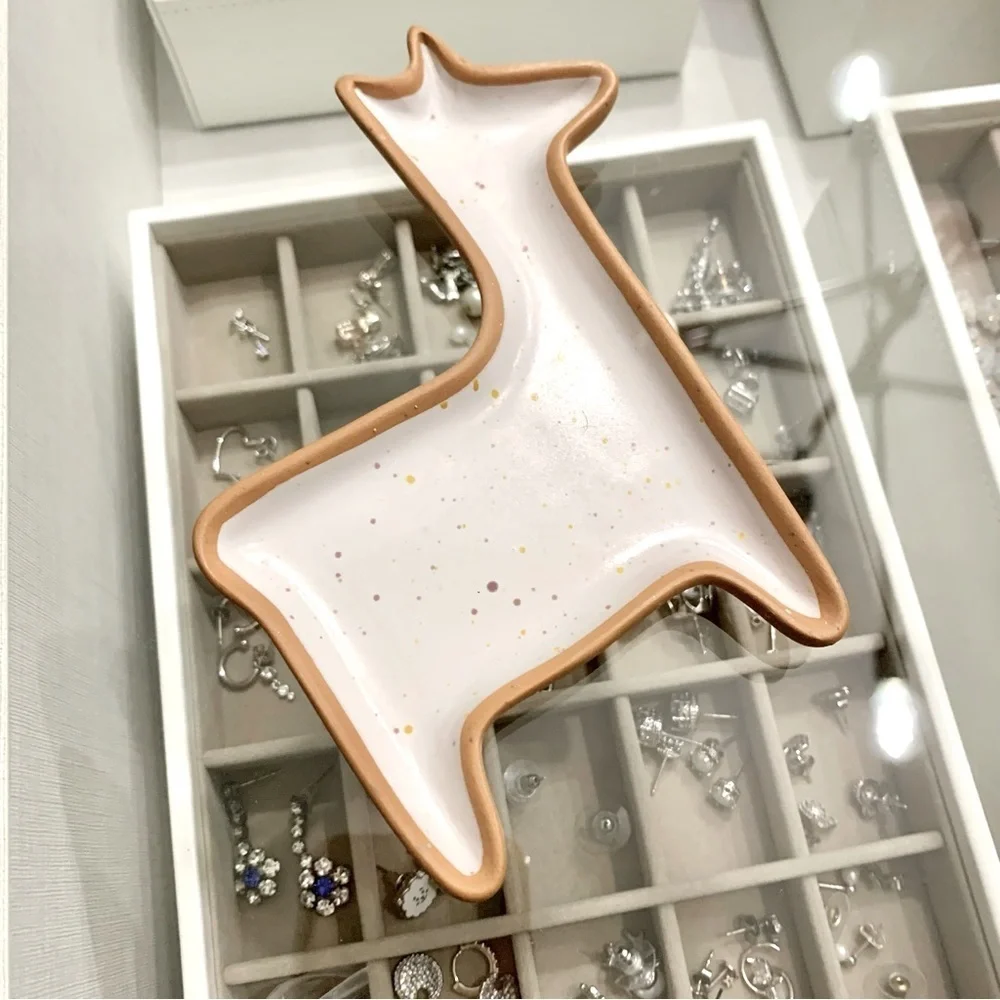 Llama Shaped Ceramic Ring Trinket Dish Holder Tray